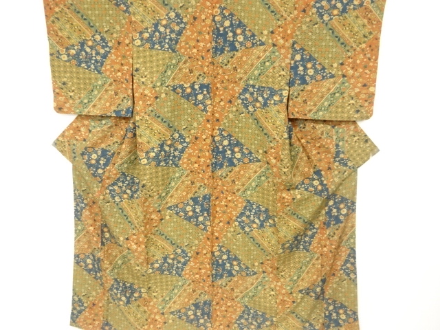 切り嵌め風花更紗模様小紋着物